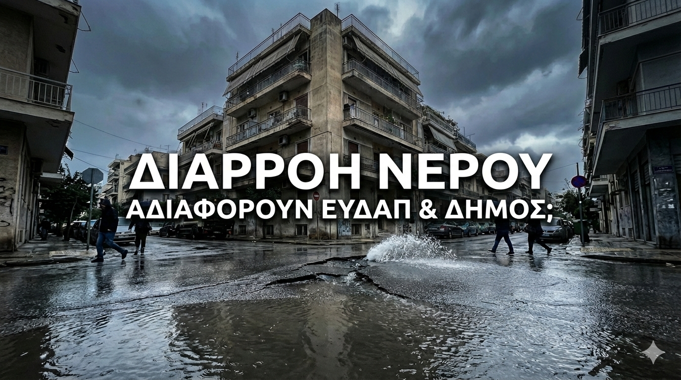 Διαρροή νερού στη Νέα Σμύρνη: Αδιαφορία από ΕΥΔΑΠ και Δήμο;