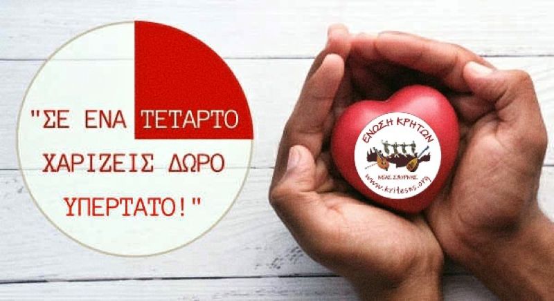22η Εθελοντική Αιμοδοσία της Ένωσης Κρητών Νέας Σμύρνης την Κυριακή 16 Νοεμβρίου