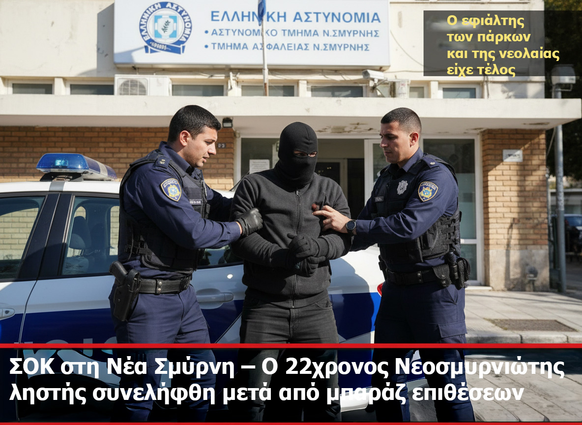 ΣΟΚ στη Νέα Σμύρνη – Ο 22χρονος Νεοσμυρνιώτης ληστής συνελήφθη μετά από μπαράζ επιθέσεων»